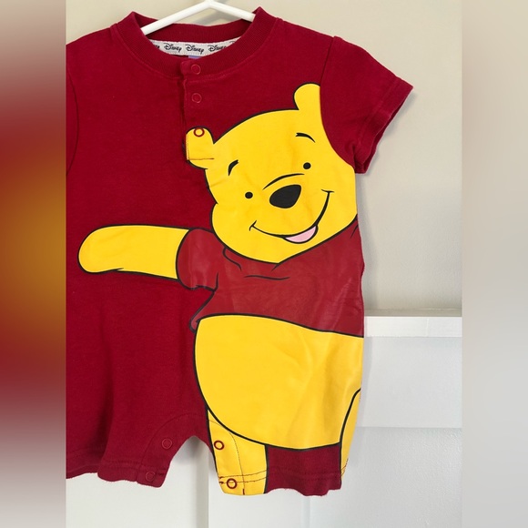 EUC Vintage Winnie the Pooh 6mo Red Baby Romper - Picture 4 of 6